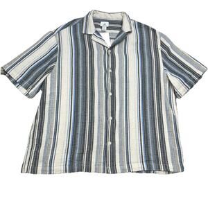 H&M Texture-Knit Resort Shirt Men’s XXL Button up Grandpacore Cotton Blend